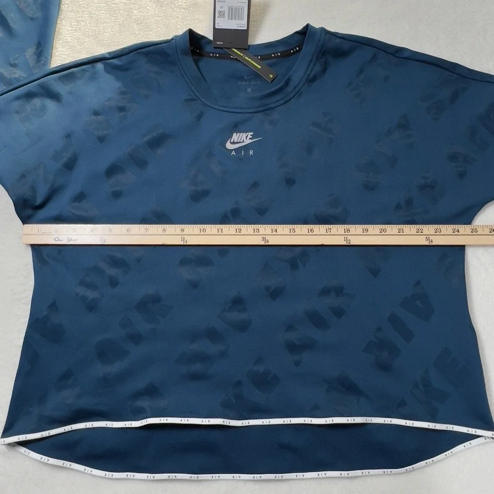 Nike Air Dri Fit Crew Training Top Womens‎ Sz 1X Blue Crop Long Sleeve